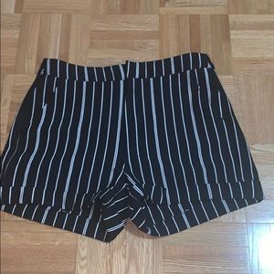 Black and white stripe shorts